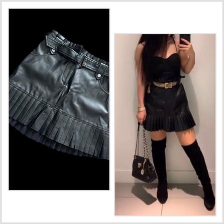 Zara Lederrock Mini Schwarz Gr. S - Sommer,Herbst/Winter Tre