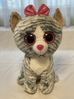 Ty Kiki Katze, grau getigert, Glitzeraugen, ca. 42 cm gross