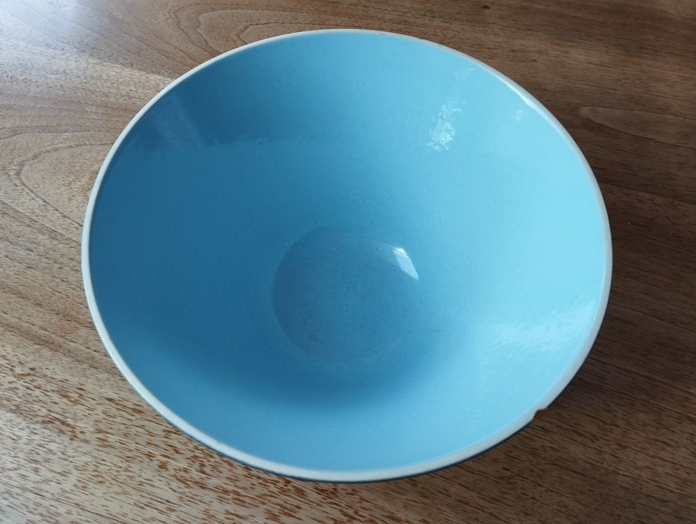Münder Email Schüssel - Hellblau Mit Weißen Punkten, 14 Cm Ø, Nostalgische Salat- & Deko-Schale
