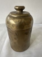 Antike Messingdose mit Deckel, 12cm hoch