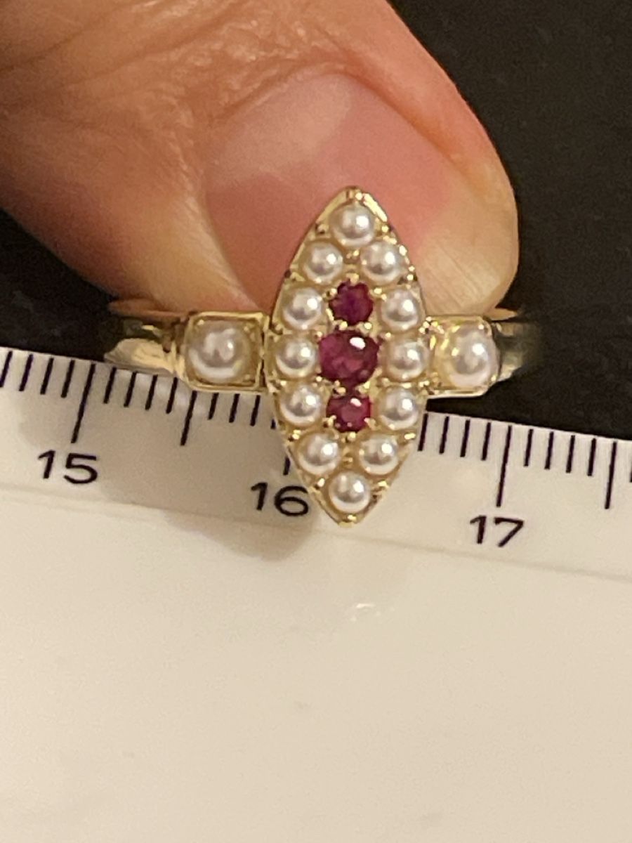 Ringe: Bague plaquée or jaune perles /rubis   58 neuve  – Neu (gemäss Beschreibung) aus Kloten von Vermicelles 5
