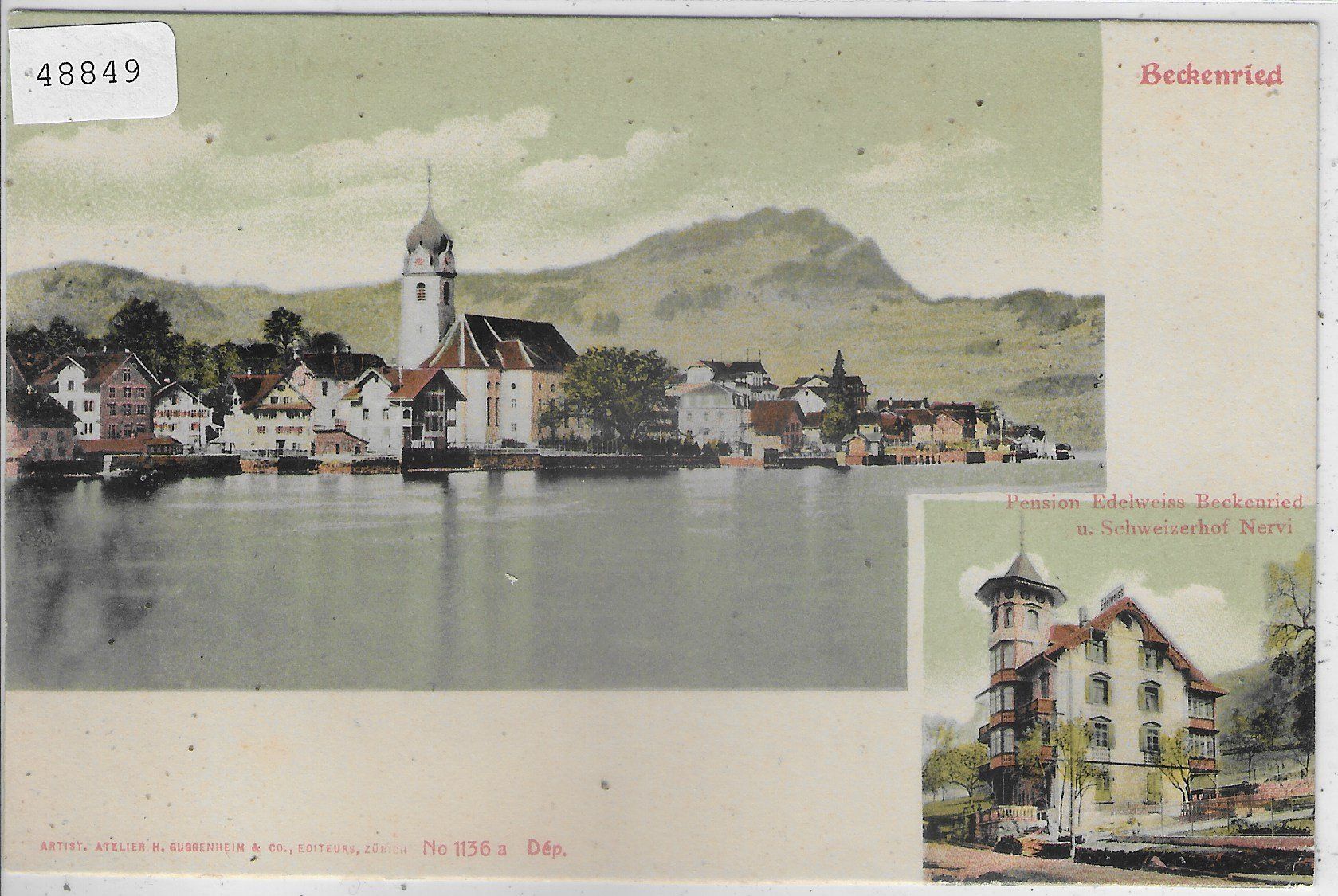 Cartoline postali: Beckenried - Pension Edelweiss – Usato da Ettingen venduto da Kartenplanet