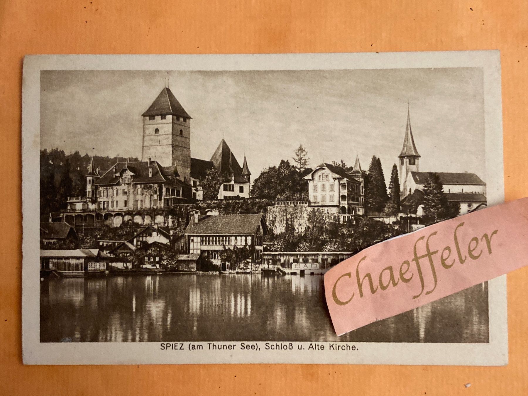 Cartoline postali: Spiez am Thuner See, Scloss u. Alte – Usato da Zürich venduto da Chaeffeler