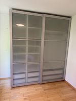 Schiebetürenschrank 200x236x65 cm weiss/alu Milchglas Türen