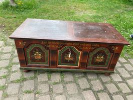 Coffre mariage Koffer antik  Malle bois Holz
