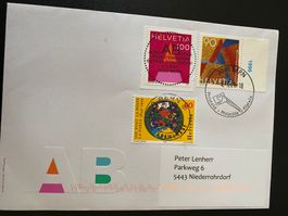 A-Post + Guiness record + 150 Jahre Post gelaufen  3 Stempel