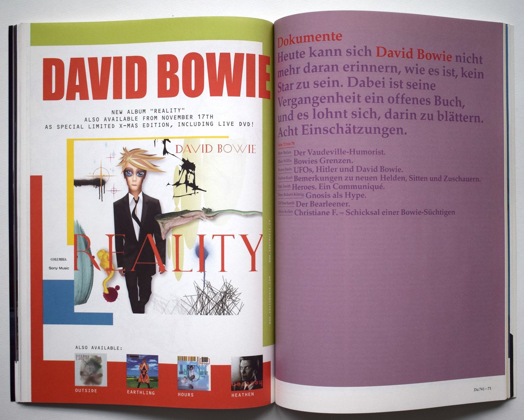 Libri: TOP David Bowie DU 741 2003 Beruf: Popstar – Usato da Dulliken venduto da ichwettichhett 7