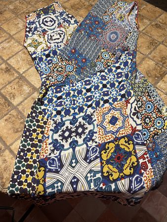 Desigual chic abito di viscosa multicolore-tgM/L-vacanze