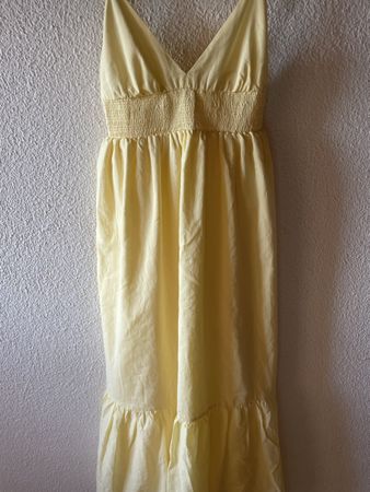Gelbes Sommerkleid / Kleid (Neu) aus Baumwolle – Länge 108 c