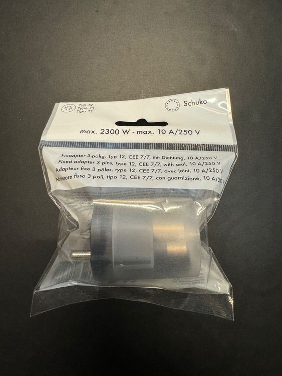 Schuko Fixadapter 3-polig, Typ 12, CEE 7/7 | Kaufen auf Ricardo