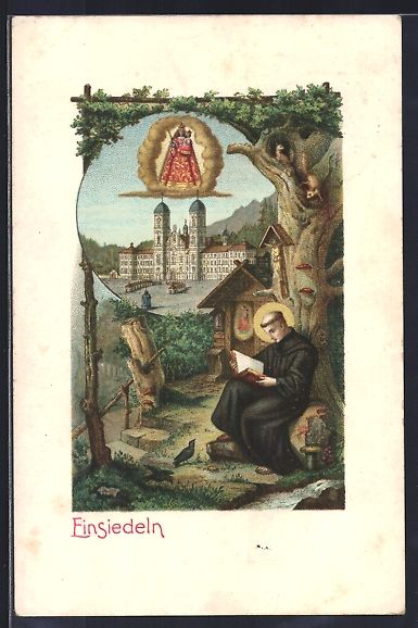 Cartoline postali: Einsiedeln, Kirche und Ganadenbild, Mön – Usato da Berlin venduto da bartko-reher