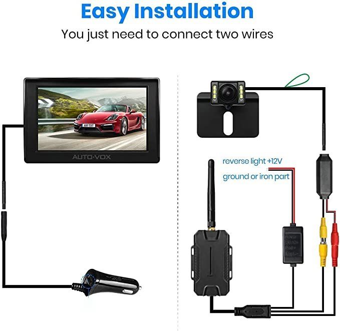 Rückfahrkamera Set Wasserdicht Auto 4.3 Monitor Kamera IP68