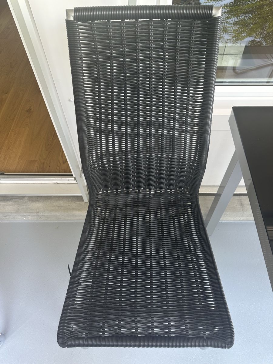 Sedie: 3 Rattanstühle Designer Schwarz/Silber – Usato da Zürich venduto da von_7vbl 4