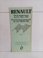 Brochure Catalogue Tarif Renault 1989 (Suisse)