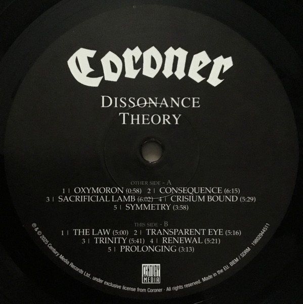 Dischi in vinile: Coroner – Dissonance Theory – Nuovo e nell'imballaggio originale da Brittnau venduto da Zibu 5