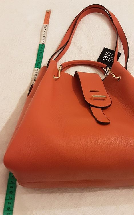 Sac main bandouli re neuf Lucca Baldi cuir orange Acheter