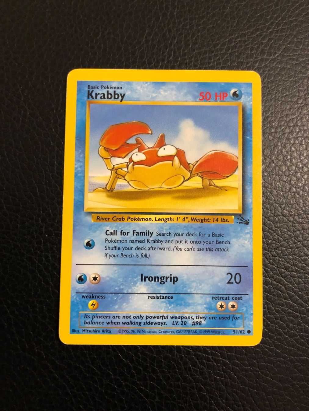 Pokémon Carte collezionabili: Fossil Krabby 51/62 Ab 1 – Usato da Paradiso venduto da Pkmn10