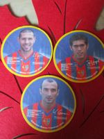 FC BASEL DRUCKAUTOGRAMME AUF BIER-DECKEL ANTIK 3 STÜCK