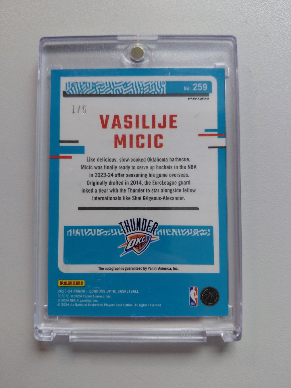 Nba Carte collezionabili: Vasilije Micic, Panini Optic, Auto, RC, 1/5, NBA – Usato da Uezwil venduto da -Retrogames- 1