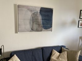 Framed Abstract Art Print Blue Grey Modern Home Decor
