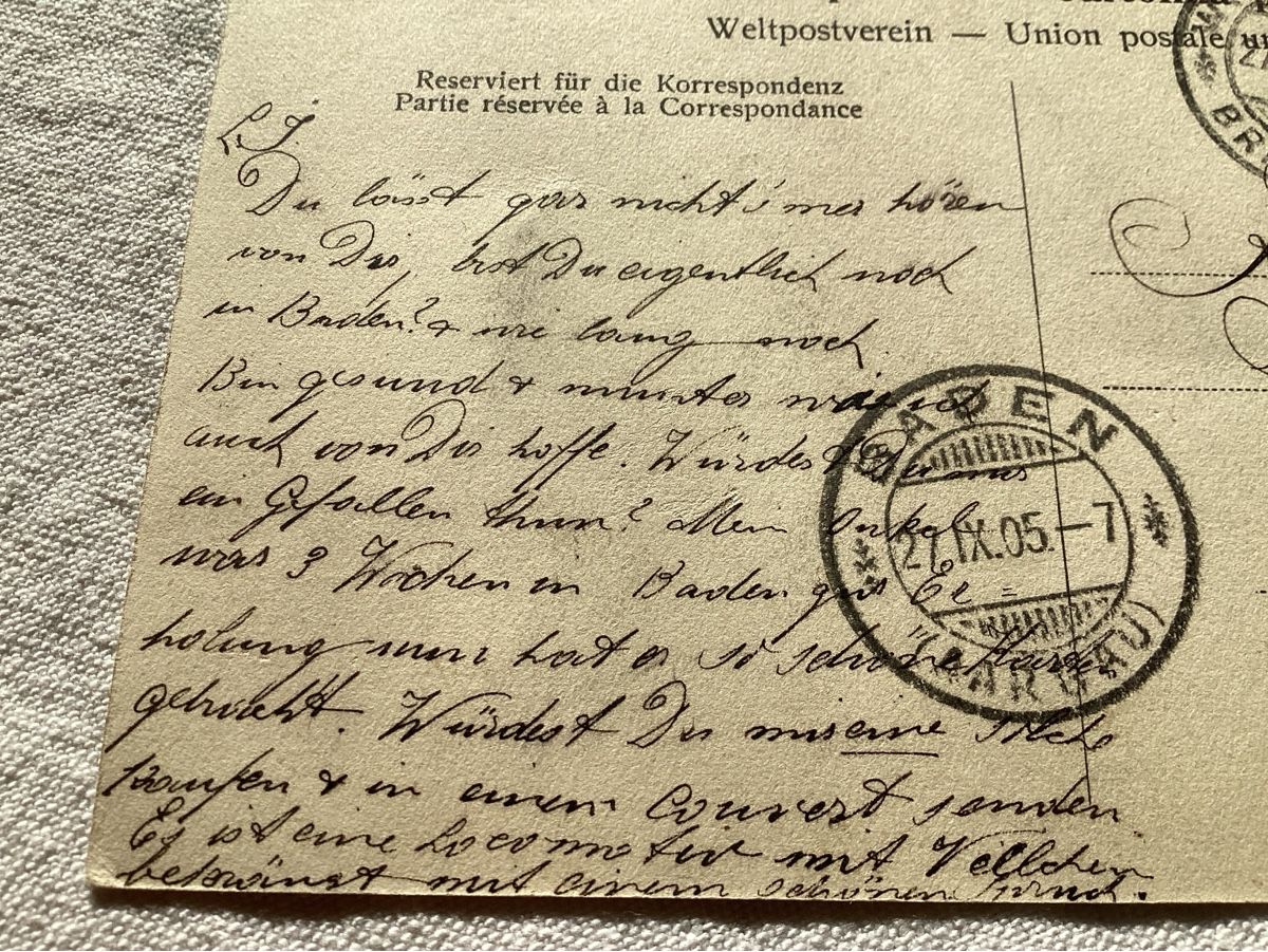 Ansichtskarten: Winterthur  1905  pension – Gebraucht aus Luc (Ayent) von Rebouille 2