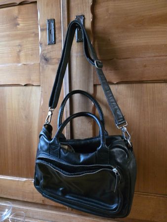 Cow Boys Bag - Umhänge Tasche schwarz Leder Handtasche