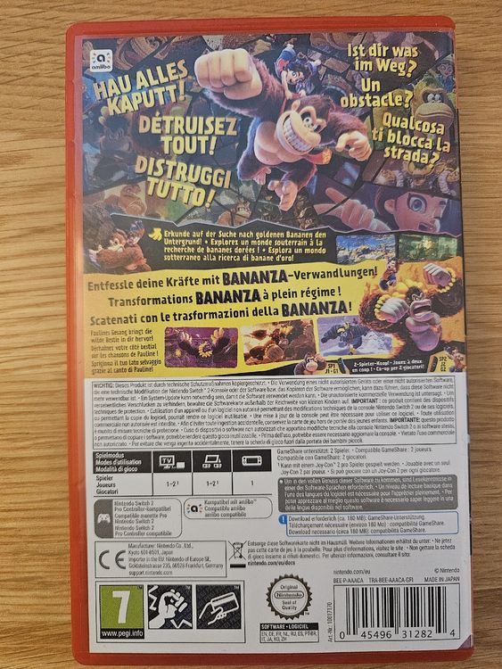 Donkey Kong Bananza – Jeu Nintendo Switch 2, édition 2025, Action-aventure, PEGI 7