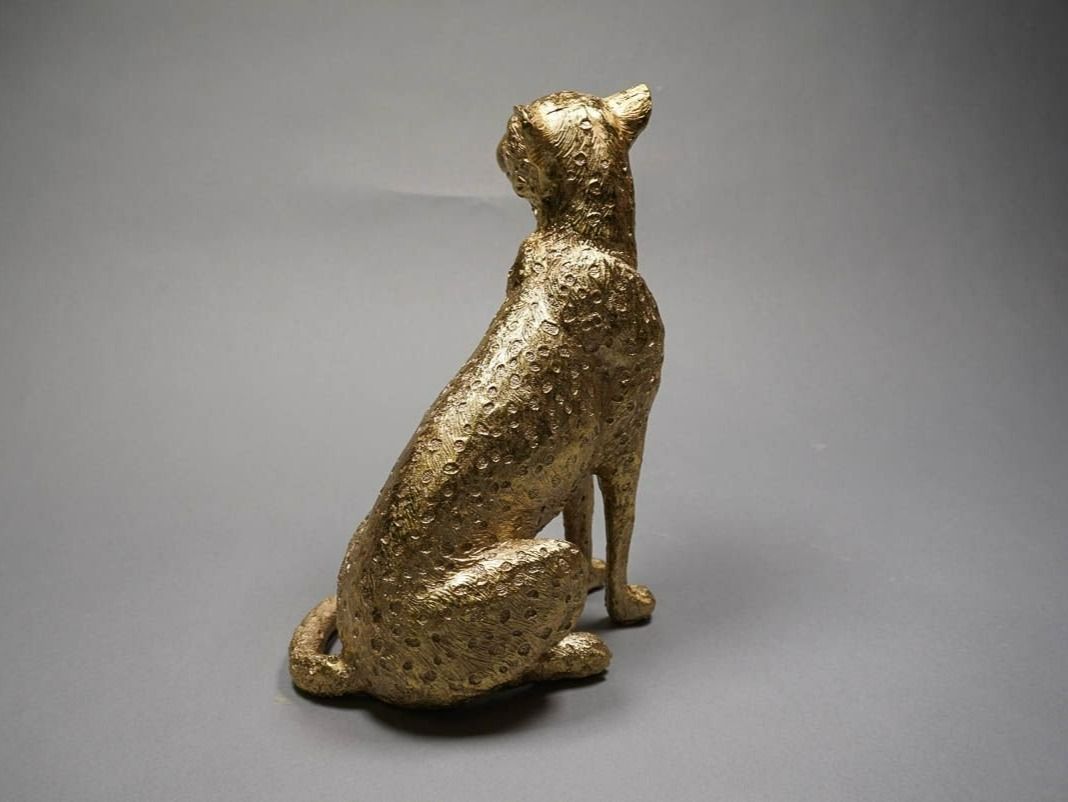 Statuette: Leopard Sitzend Gold – Nuovo e nell'imballaggio originale da Schaffhausen venduto da AtelierPudesco 3
