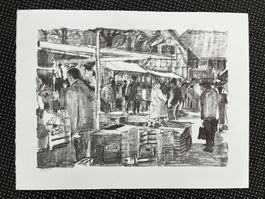 Auf dem Markt von FRED BAUMANN 1987       (ID B5790)