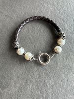 Armband Leder Perlen neuwertig