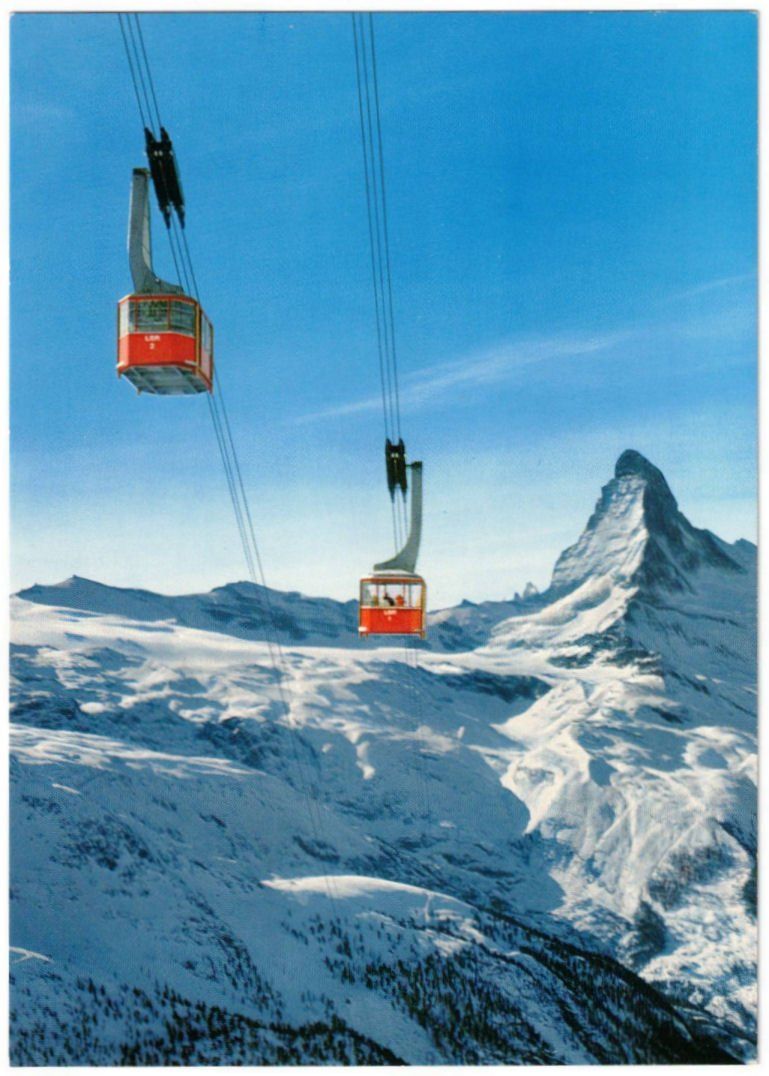 Cartoline postali: Zermatt - Luftseilbahn Rothorn – Usato da Binningen venduto da Mountainrider