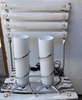 Tischlampen / Nachttischlampen weiss Metall/Glas 2er Set