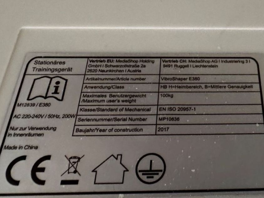 Vibroshaper Vélos d'appartement: Der Vibroshaper E380 – D'occasion à Altendorf par Sharysunny 3