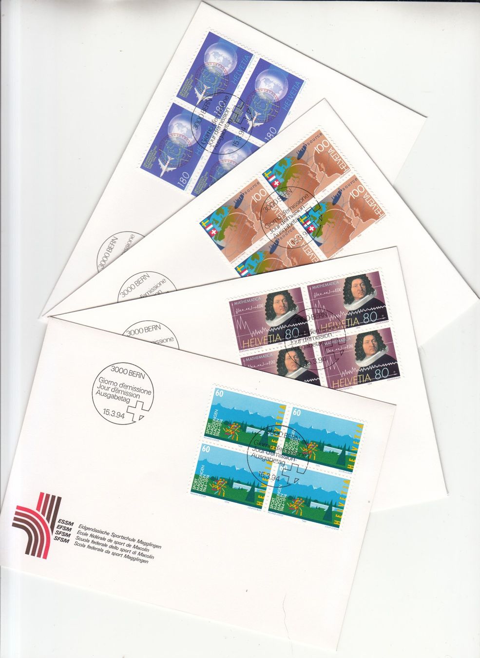 Tutti i francobolli: SBK 856 - 859 im 4er-Block FDC – Usato da Bürglen TG venduto da StampGraf