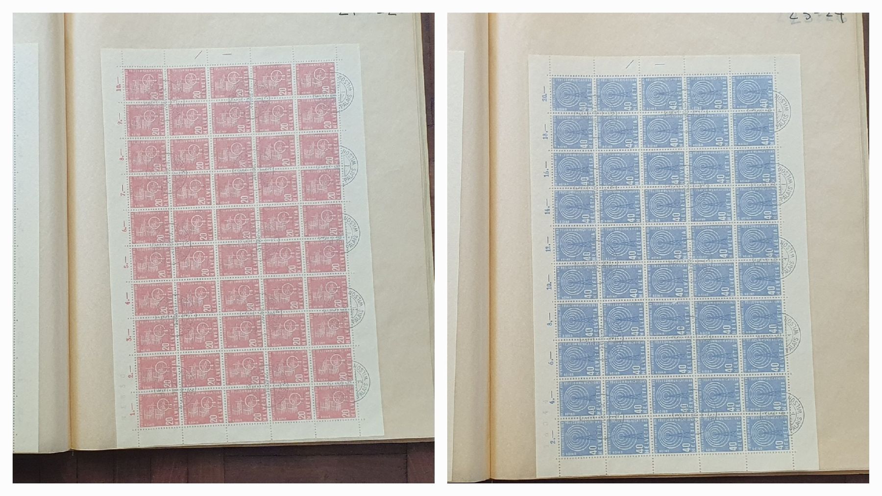 Alle Briefmarken: 20 ganze verschiedene Bogen  Ämter – Gebraucht aus Kreuzlingen von Rschweiz1 8