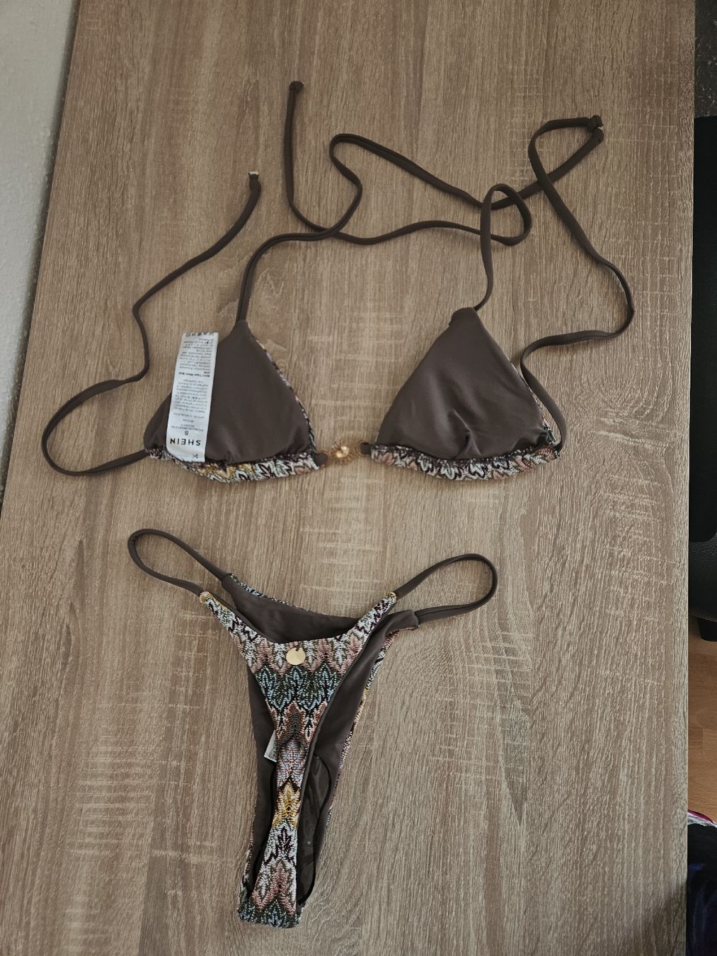 Shein Costumi da bagno & Bikini: Bikini von Shein Braun mit Muster – Nuovo (secondo la descrizione) da Ebikon venduto da SecondChance_byM 2