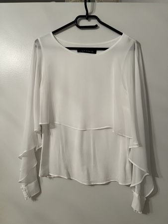 ZARA WOMAN WEISSE BLUSE - S