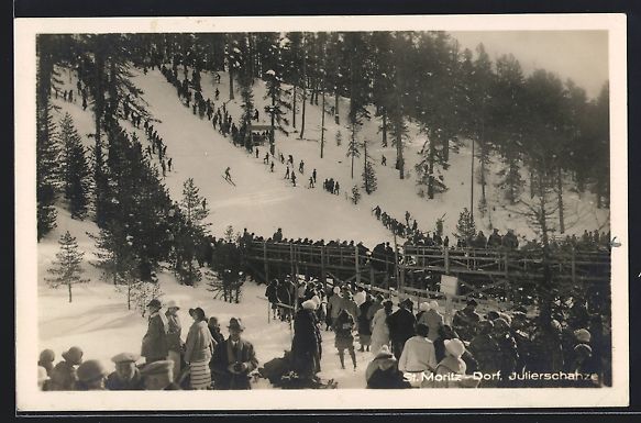 Ansichtskarten: St. Moritz-Dorf, Skispringen an der Juli – Gebraucht aus Berlin von bartko-reher