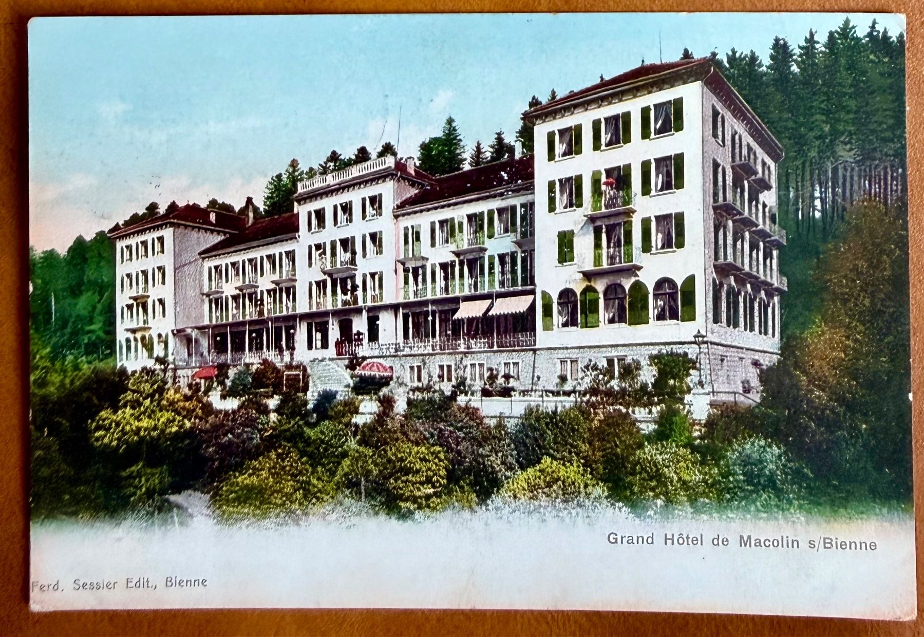 Cartoline postali: Biel - Macolin - Le Grand Hôtel  1905 – Usato da Lutry venduto da Ediego