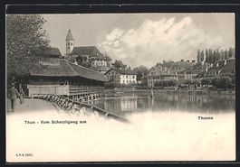 AK Thun, Ortsansicht vom Scherzligweg