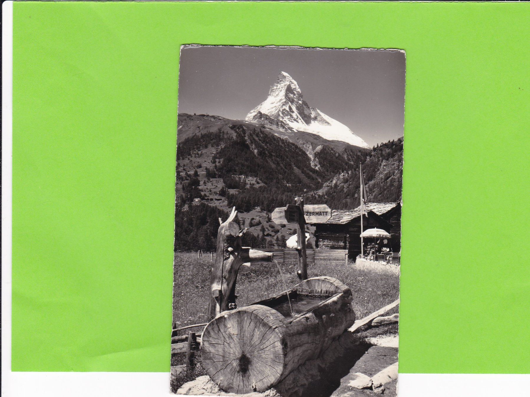 Cartoline postali: Zermatt-Holzbrunnen bei Winkelmatten – Usato da St. Peterzell venduto da neckertal