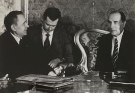 Pressefoto, Mitterand (Fr) und Gromyko (UdSSR), 1984