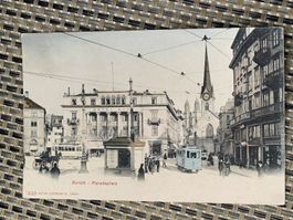 Alte PK / Zürich - Paradeplatz Belebt Ausgabe ca. 1900