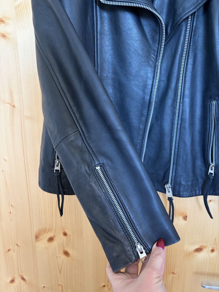 Giacche: Mango Black Leather Biker Jacket – Usato da Zürich venduto da Abu95 5