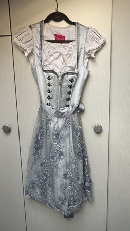 Wunderschönes Dirndl,Silber-Blau, Grösse 36, Top Zustand!