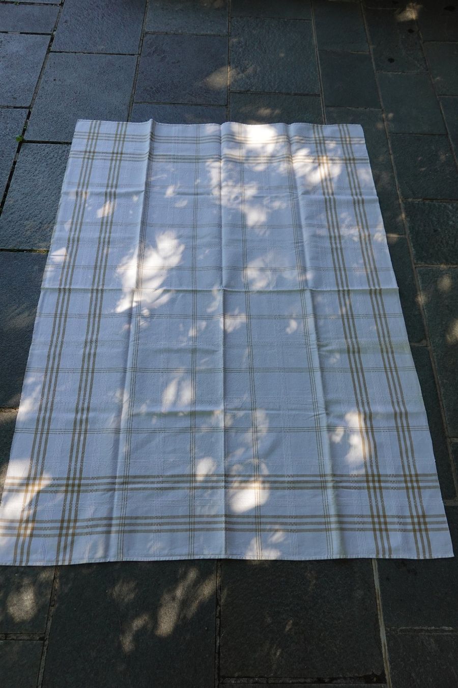 Altra biancheria da tavola: ältere Tischdecke + 3 Servietten creme/beige – Usato da Jona venduto da simongarden 2