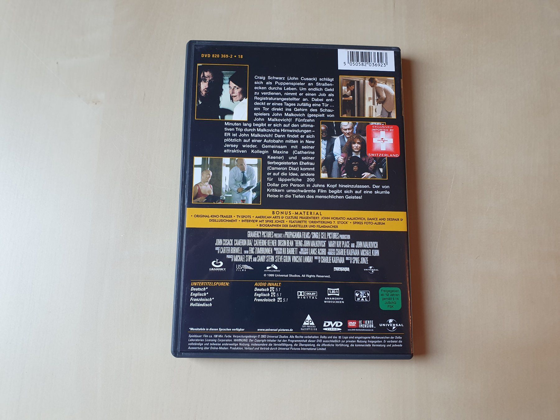 Tous les DVDs: Being John Malkovich – D'occasion à Stansstad par collectorsshop 1