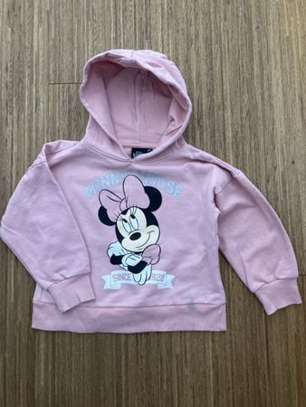 Rosa Minnie Mouse Hoodie, Grösse 104, mit Flecken 🛍️