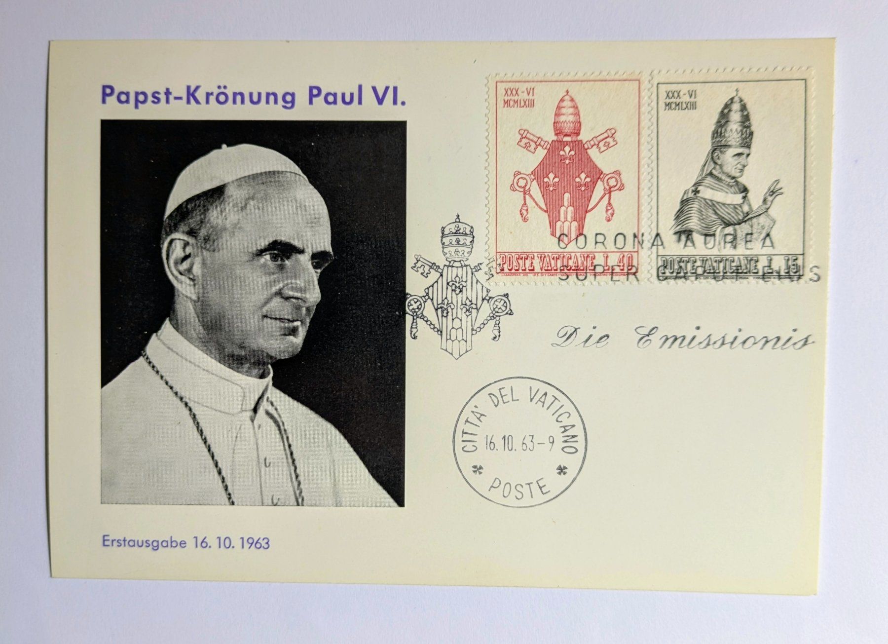 Tutti i francobolli: Papst Krönung Paul VI – Usato da Madiswil venduto da Hglotz