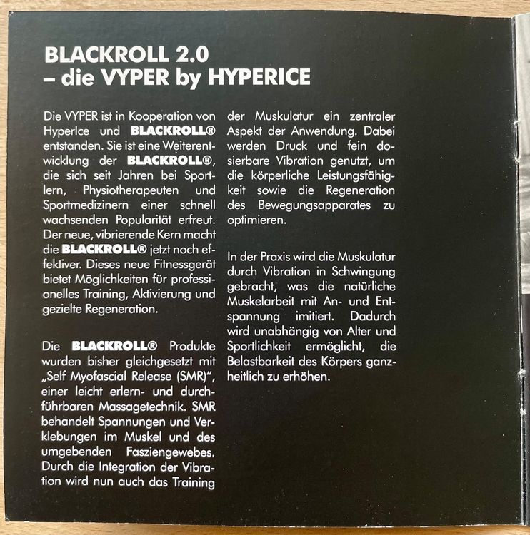 Massagerolle Blackroll 2.0 Vyper by Hyperice Kaufen auf Ricardo